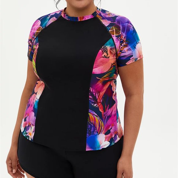 torrid Other - Torrid Swim Rash Guard Shirt Colorful Floral